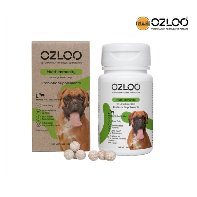 【OZLOO奧茲羅】多重免疫保護 大型犬 60顆 兩個月份量