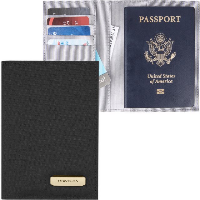 【TRAVELON】兩折式護照夾(黑)