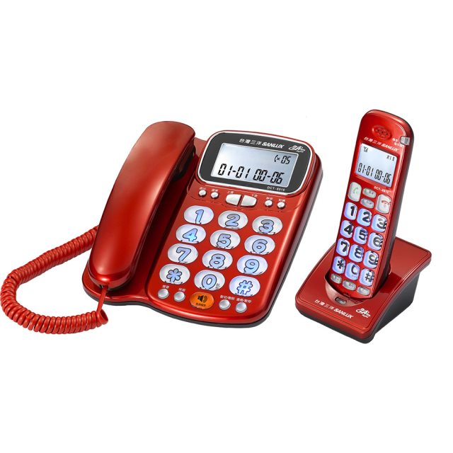 【SANLUX 台灣三洋】無線電話機 DCT-8916 (紅)