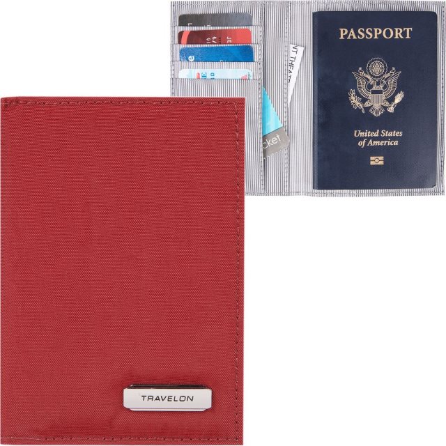 【TRAVELON】兩折式護照夾(紅)