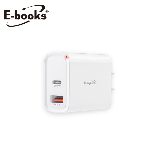 【E-books】B60 高效能 20W PD+QC3.0 雙孔快速充電器