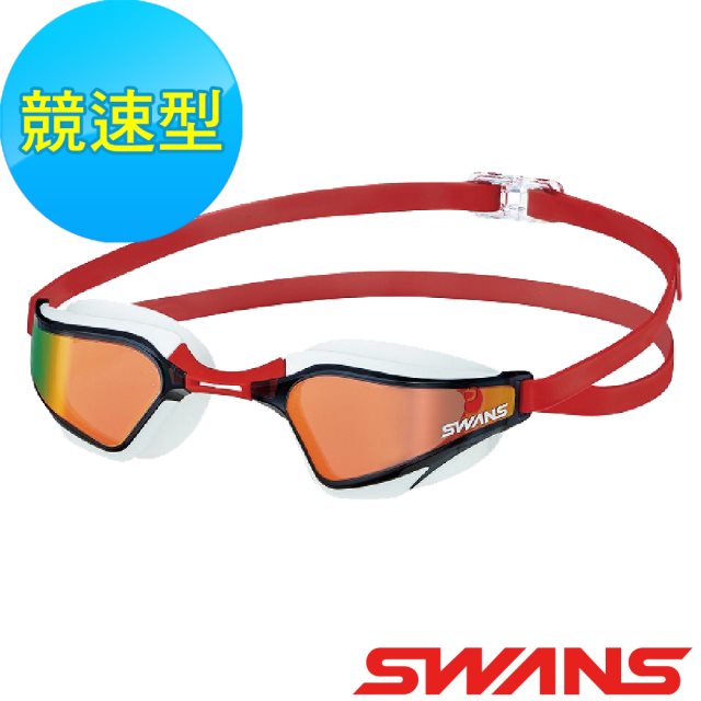 【SWANS 日本】專業競速型泳鏡 (SR-72MMITPA 紅/白/防霧/抗UV/內鑲鍍膜)