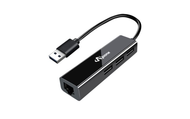 【Apone】USB-A to RJ45 Converter+usb3.0 HUB [北都]