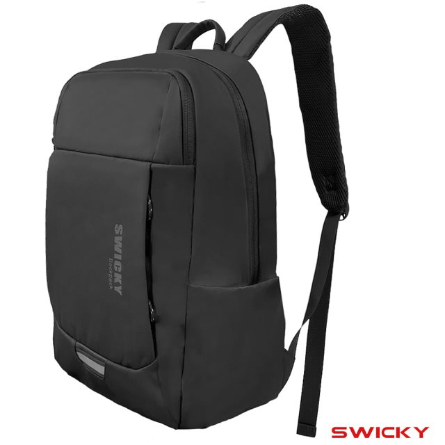 【SWICKY】大容量防潑水立體雙肩包/後背包(黑)