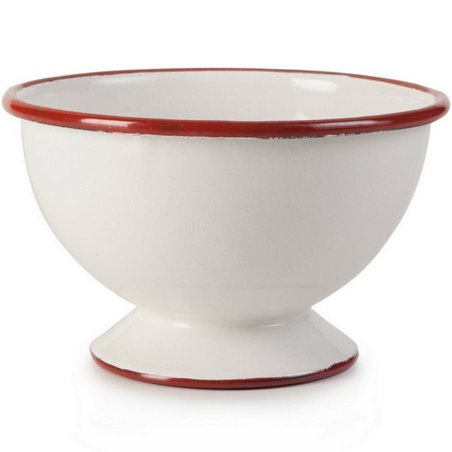 【ibili】高腳琺瑯餐碗(紅12cm) | 飯碗 湯碗