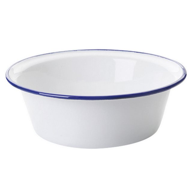 【ibili】寬底琺瑯餐碗(藍20cm)