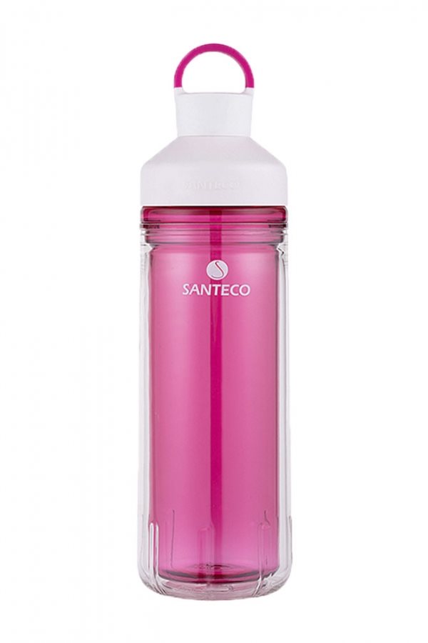 【Santeco】Ocean Tritan 雙層冷水瓶 590ml-莓果紅(冷水壺 環保杯 提環設計) [北都]