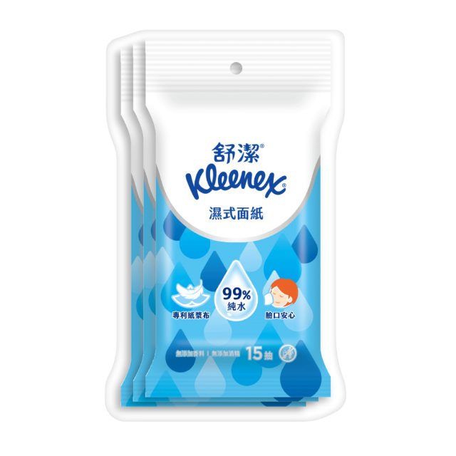 【舒潔】濕式面紙(藍水滴) 15抽x3包x14串/箱