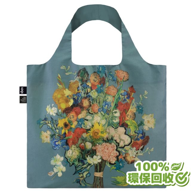 LOQI 梵谷 花束藍・新 環保春捲包購物袋（無扣帶、無暗袋）回收材質