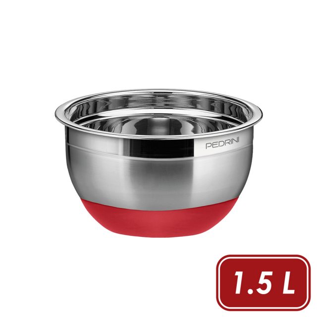【PEDRINI】Gadget止滑深型打蛋盆(1.5L) | 不鏽鋼攪拌盆 料理盆 洗滌盆 備料盆