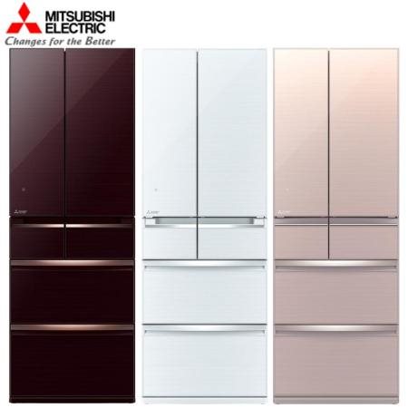 【MITSUBISHI三菱】605L變頻六門電冰箱 MR-WX61C/BR水晶棕、F水晶杏、W水晶白