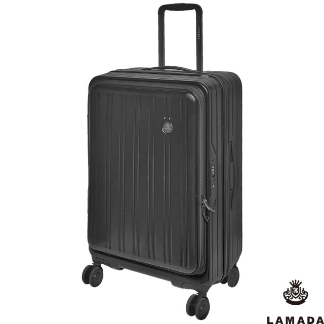 【LAMADA】24吋前開式都會典藏系列旅行箱/行李箱(黑)