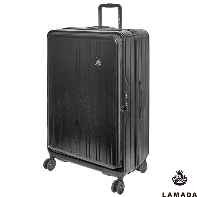 【LAMADA】28吋前開式都會典藏系列旅行箱/行李箱(黑)