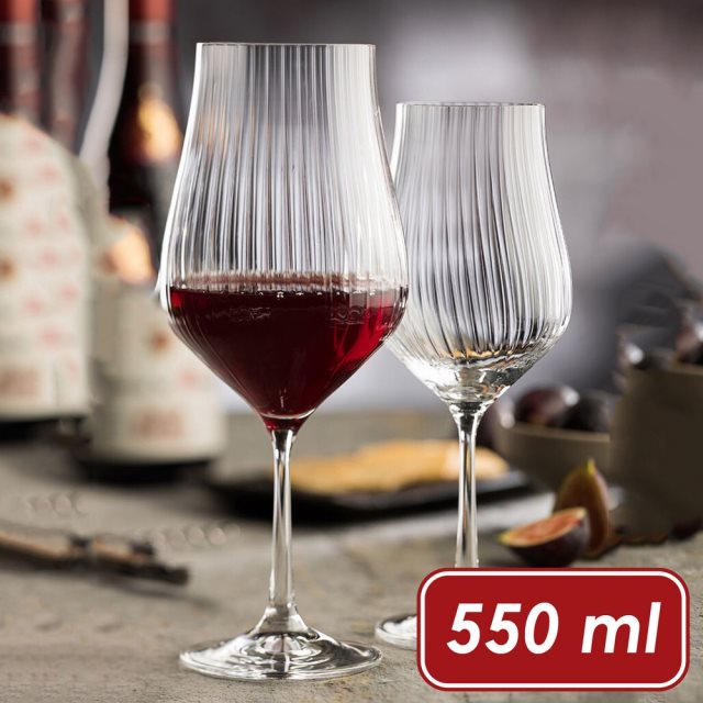 【Utopia】Tulipa手工水晶玻璃紅酒杯(豎紋550ml) | 調酒杯 雞尾酒杯 白酒杯