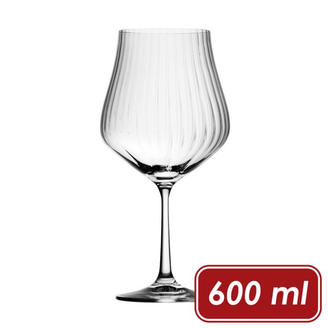 【Utopia】Tulipa手工水晶玻璃紅酒杯(豎紋600ml) | 調酒杯 雞尾酒杯 白酒杯