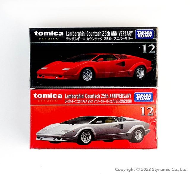 國都嚴選 絕版出清【Tomica】Premium #12 黑+紅盒2件組 Lamborghini Countach 25th Anniversary