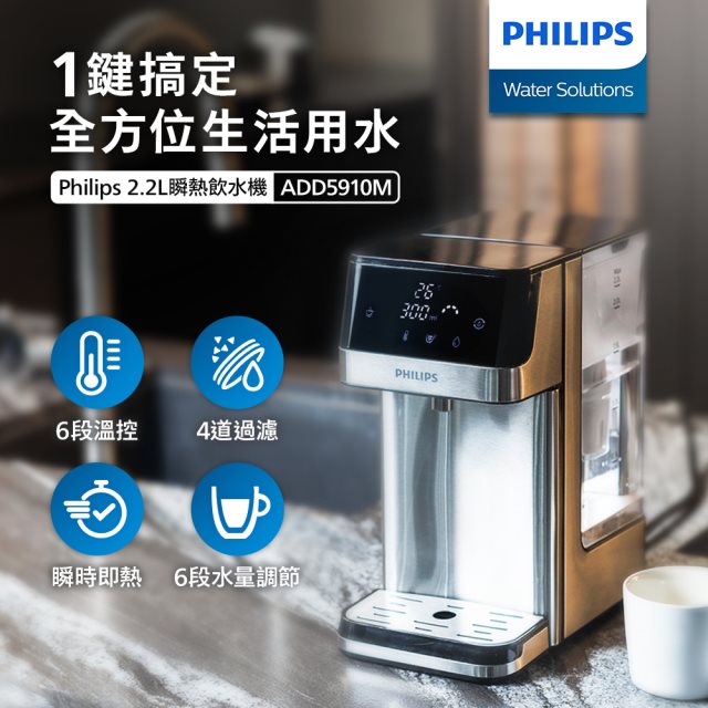 PHILIPS ADD5910M 2.2L免安裝瞬熱濾淨飲水機