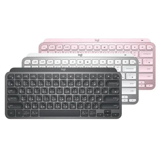  Logitech 羅技 MX Keys Mini無線鍵盤 石墨灰/玫瑰粉/珍珠白