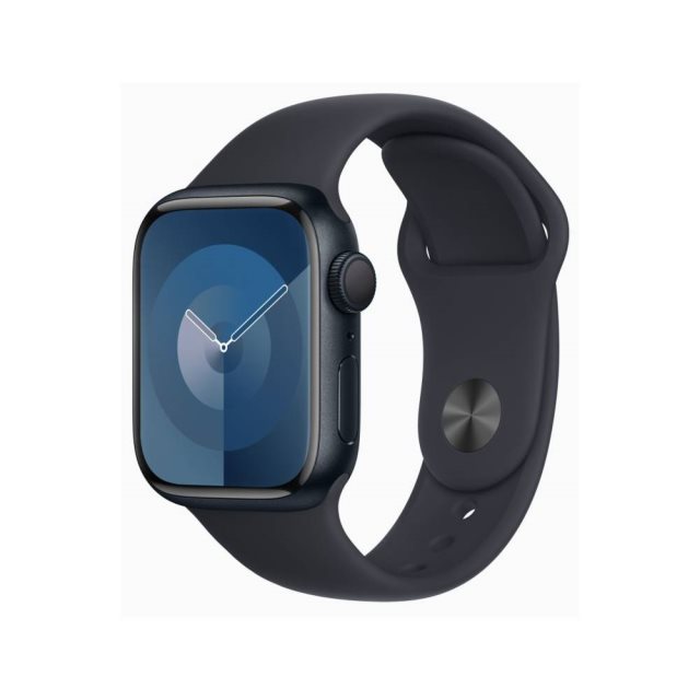 Apple Watch S9 GPS 41mm 午夜色鋁金屬-午夜色運動型錶帶-S/M