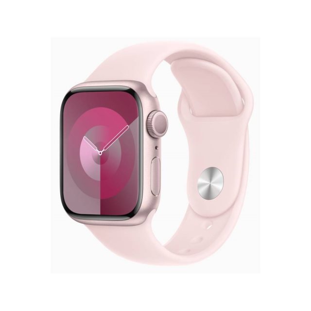 Apple Watch S9 GPS 41mm 粉紅色鋁金屬-淡粉色運動型錶帶-S/M