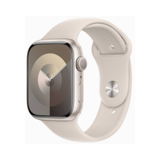 Apple Watch S9 GPS 45mm 星光色鋁金屬-星光色運動型錶帶-S/M