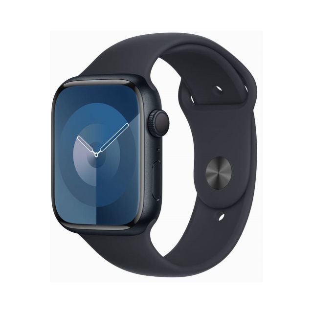 Apple Watch S9 GPS 45mm 午夜色鋁金屬-午夜色運動型錶帶-S/M
