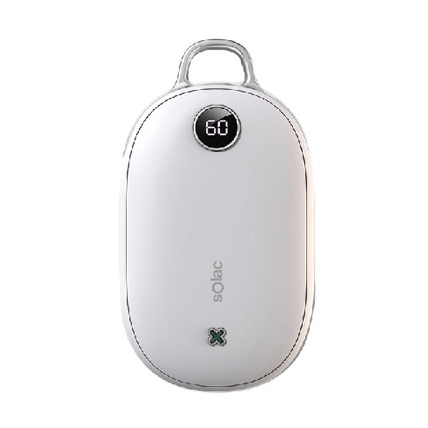 【Solac】 SJL-C02 充電式暖暖包-白色 (暖手寶 暖暖蛋 電暖器 保暖抗寒 安全防爆 恆溫顯示 聖誕節交換禮物) [北都]