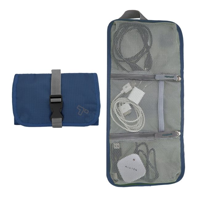 【TRAVELON】扣式3C線材收納包(藍) | 旅遊 電子用品 零錢小物 收納袋