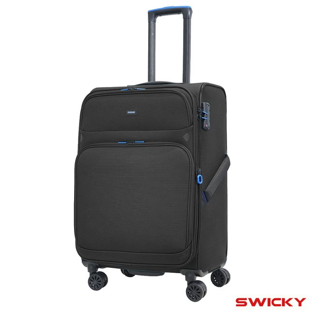 【SWICKY】24吋 復刻都會系列旅行箱/行李箱(黑)