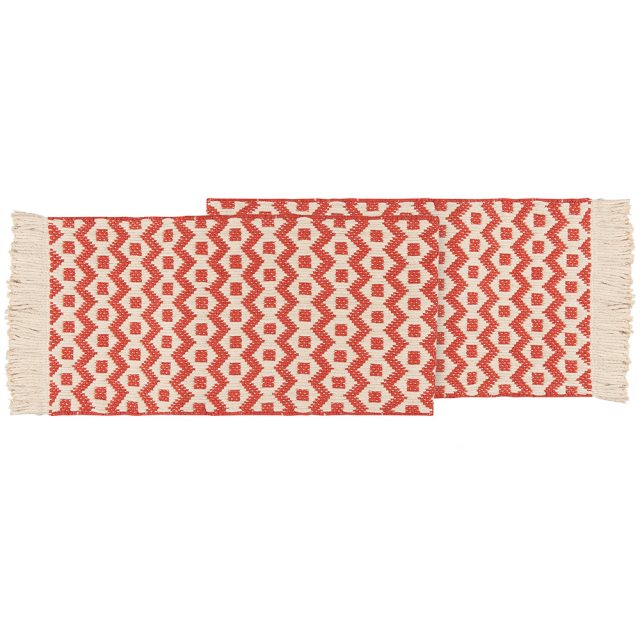 【NOW】純棉編織桌旗(紅菱格) | 餐桌布 桌墊 桌巾