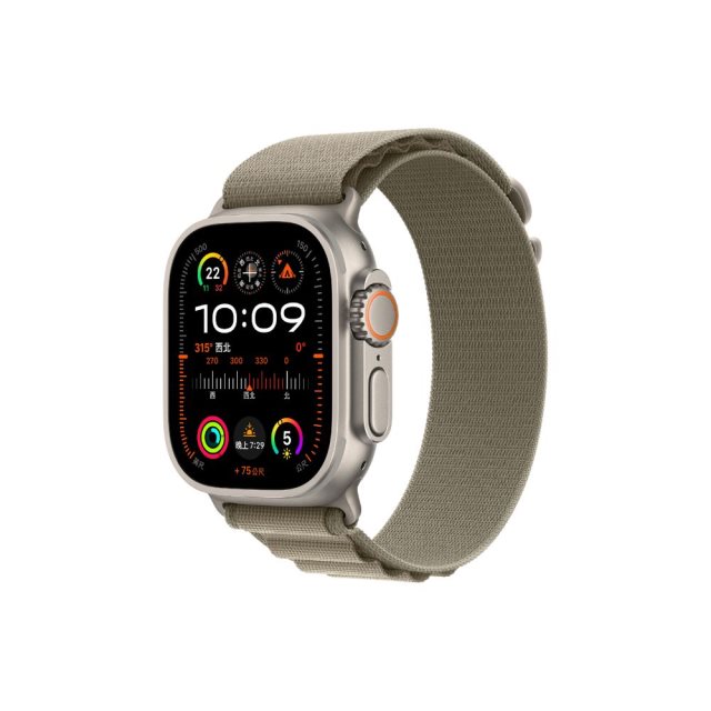 Apple Watch Ultra 2 (GPS+行動網路)；49 公釐鈦金屬錶殼；橄欖色高山錶環 智慧手錶 欣亞- L /M /S 現貨 #雙11