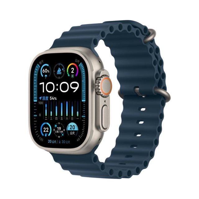 Apple Watch Ultra 2 (GPS + 行動網路) 49mm 鈦金屬錶殼/藍色海洋錶帶 MREG3TA 智慧手錶