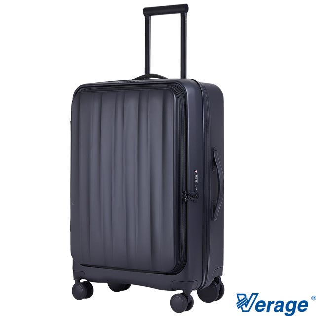 【Verage維麗杰 】 24吋前開式格林威治系列行李箱/旅行箱(黑)
