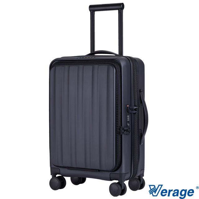 【Verage維麗杰 】 20吋前開式格林威治系列登機箱/旅行箱(黑)