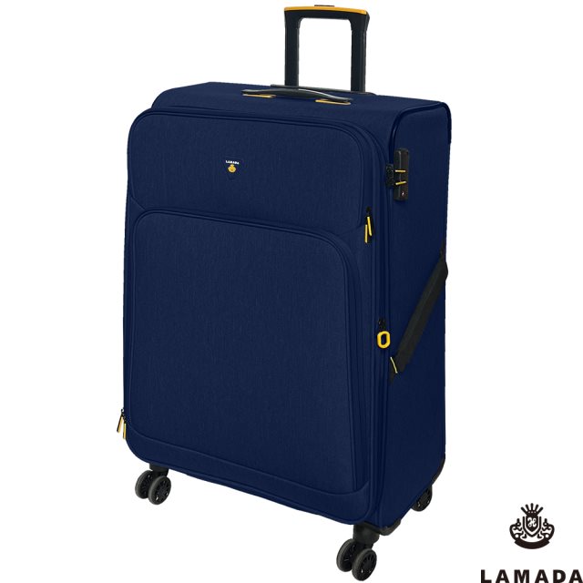【Lamada 藍盾】28吋 限量款輕量都會系列布面旅行箱/行李箱(藍)