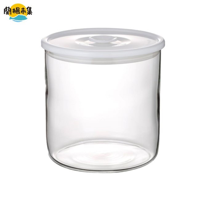 【日本iwaki】耐熱玻璃微波密封保鮮罐 圓形白蓋 950ml(原廠總代理)#雙11