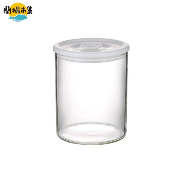 【日本iwaki】耐熱玻璃微波密封保鮮罐 圓形白蓋 600ml(原廠總代理)#雙11