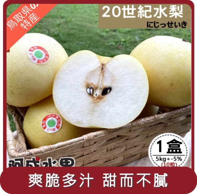 【阿成水果】桃苗選品—日本鳥取特大二十世紀水梨 (10粒/5kg/箱)