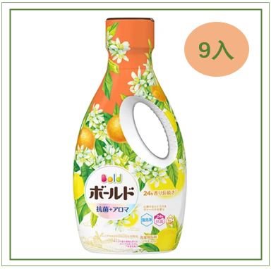 雙12 (橘)【日本P&G】BOLD 柔軟香氛抗菌洗衣精 柑橘&馬鞭草 630g 瓶裝 9入裝 #兌點攻略