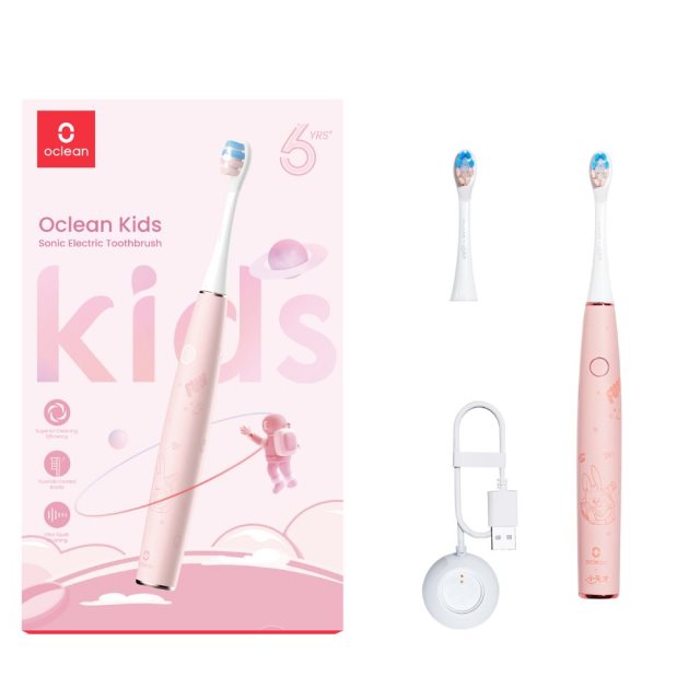 Oclean歐可林 Kids AIR2T 電動牙刷-粉紅色 (牙刷 含氟刷頭 兒童專用 降噪設計) [北都]