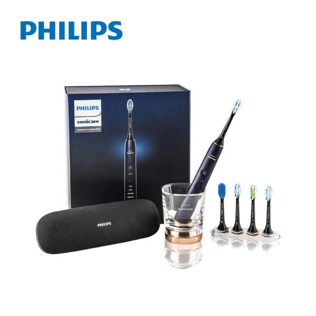 【PHILIPS飛利浦】 鑽白極淨智能鑽石音波電動牙刷 (深邃藍) HX9954/52