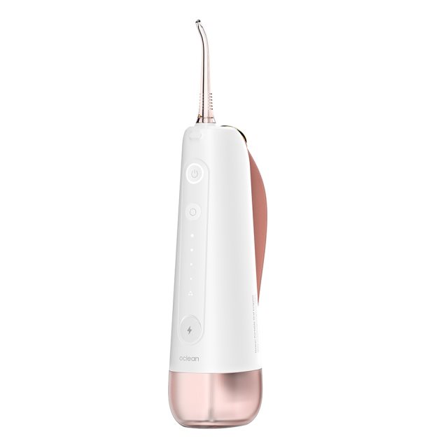 Oclean歐可林 W10 便攜式電動沖牙機-蜜桃粉 (新手/牙套矯正/牙齦敏感適用 五種沖牙模式) [北都]