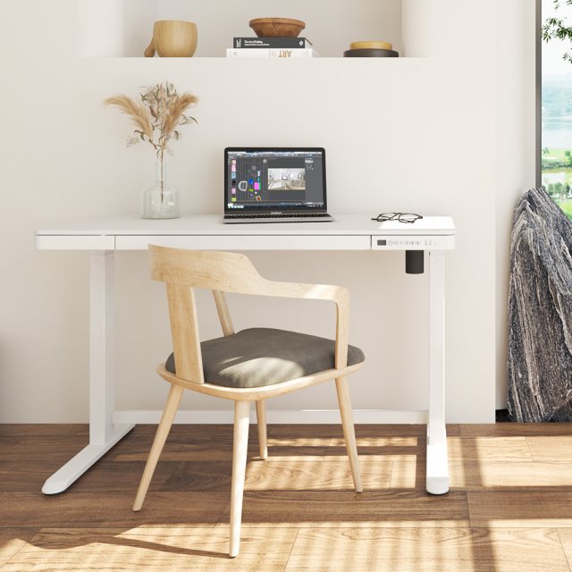品牌週【Flexispot】二節式快裝電動升降桌組(白腳白桌,120x60cm)