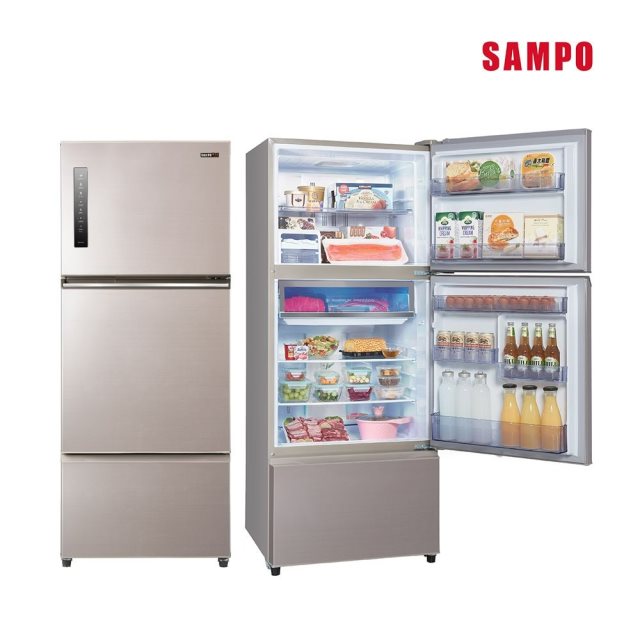 【聲寶 SAMPO】580公升一級極光鈦鋼板系列變頻三門冰箱(SR-C58DV)