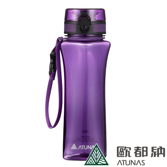 【ATUNAS 歐都納】玩美曲線運動水瓶700ML(A1KTBB02N 紫/TRITAN/輕量/防漏/便攜/不易碎)