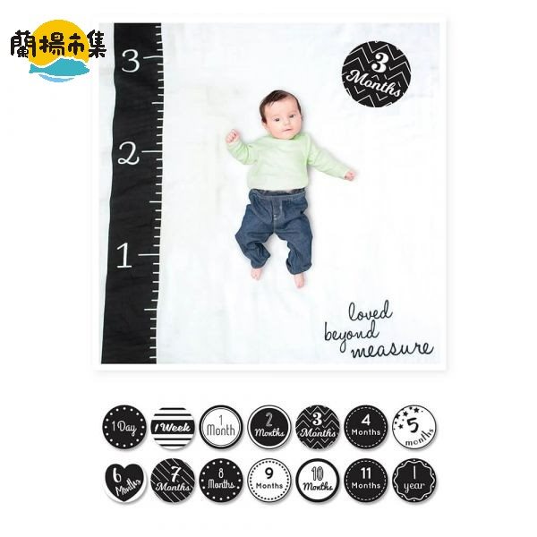 【親子良品】lulujo_BABY'S FIRST YEAR 包巾卡片禮盒組(成長尺)