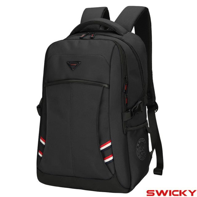 【SWICKY】經典大容量後背包/旅遊背包/辦公包 (黑)
