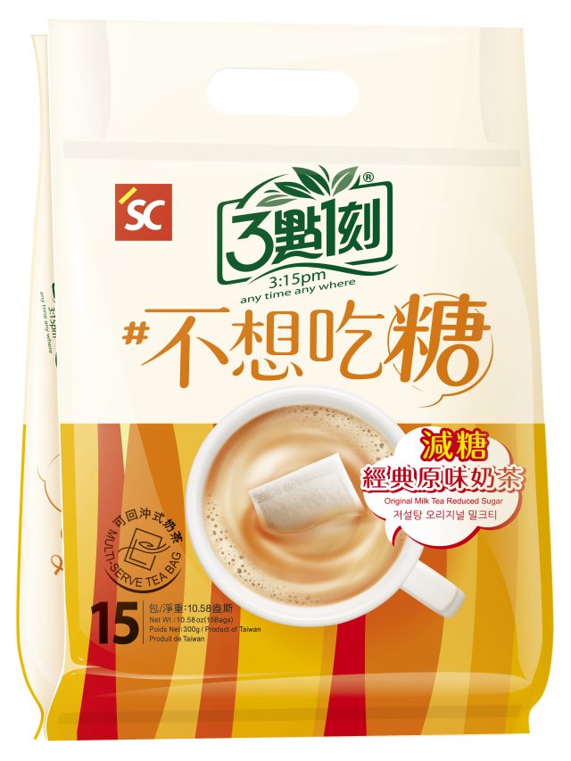 【3點1刻】減糖經典原味奶茶 (15入/袋) 3袋組#新春賀歲