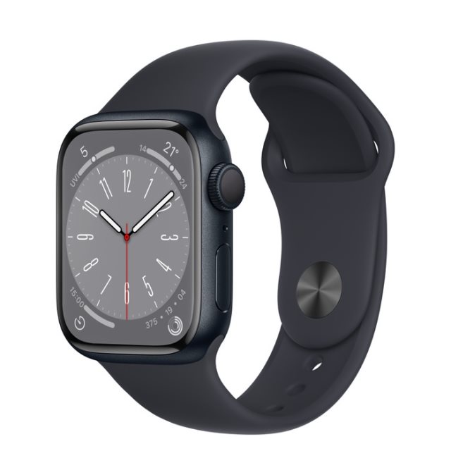 【絕版商品】Apple Watch S8 GPS 45mm/午夜色鋁金屬錶殼/午夜黑運動錶帶 +行動電源MJWY3TA