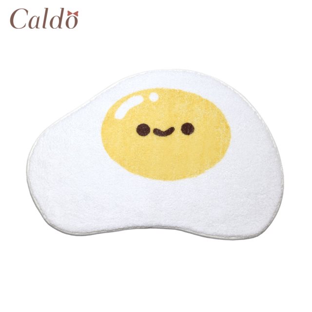 【Caldo卡朵生活】蛋蛋的微笑造型絨毛防滑地墊 40x60cm